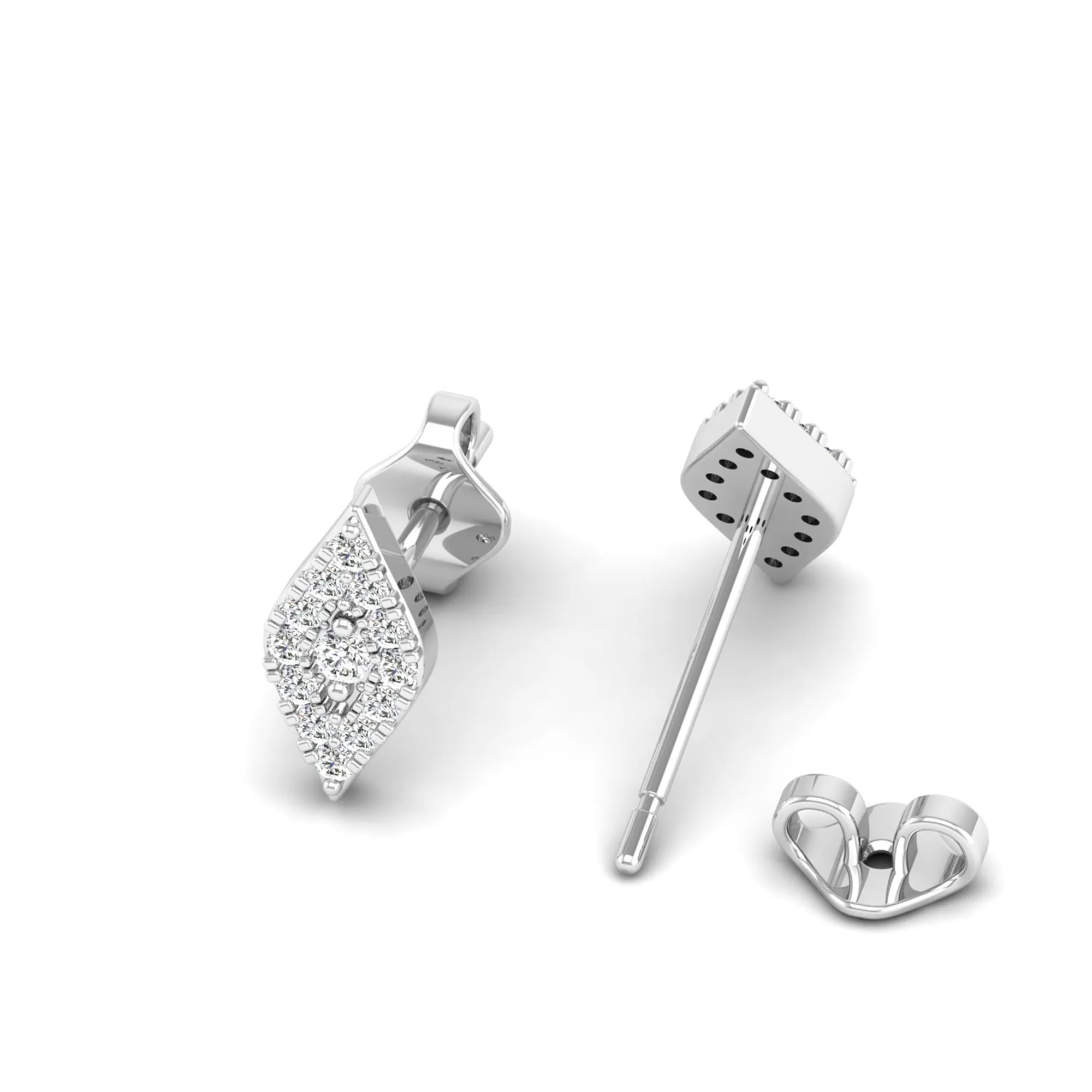 Kite-Shaped Diamond Stud Earrings