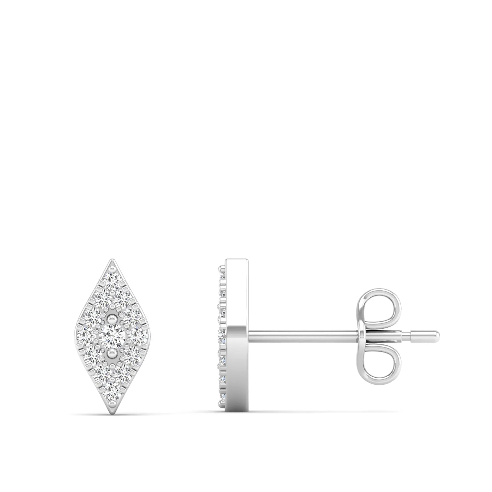 Kite-Shaped Diamond Stud Earrings