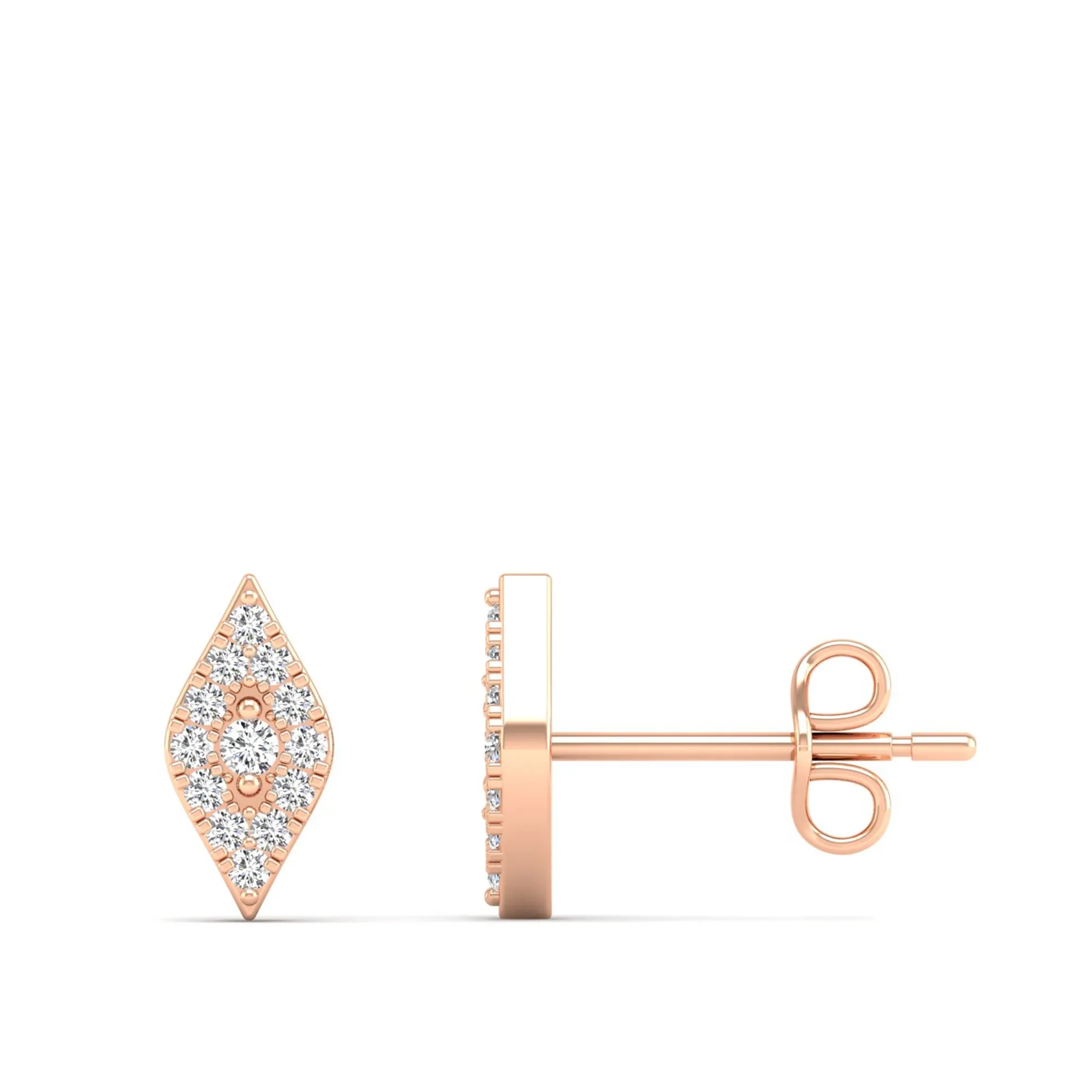 Kite-Shaped Diamond Stud Earrings