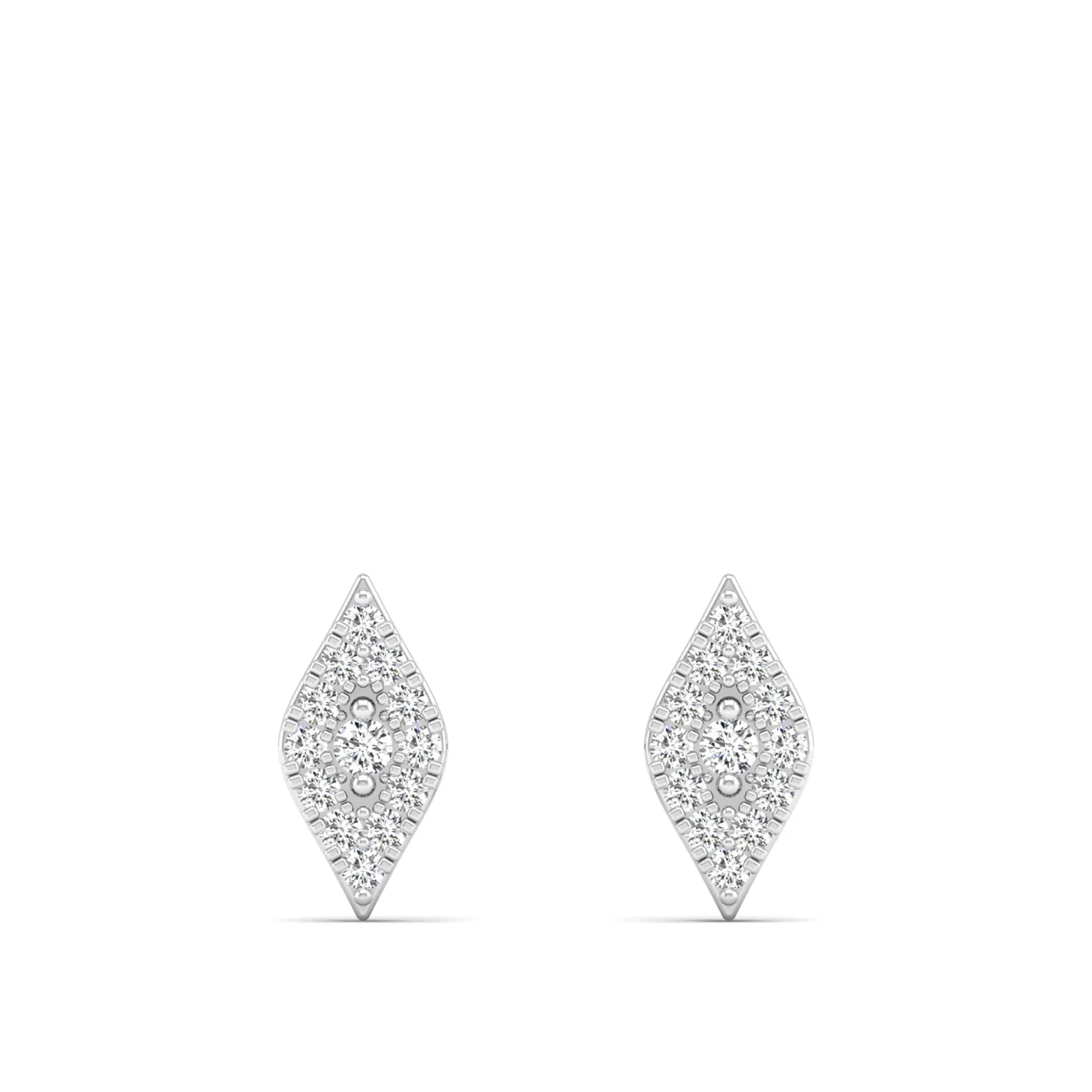 Kite-Shaped Diamond Stud Earrings