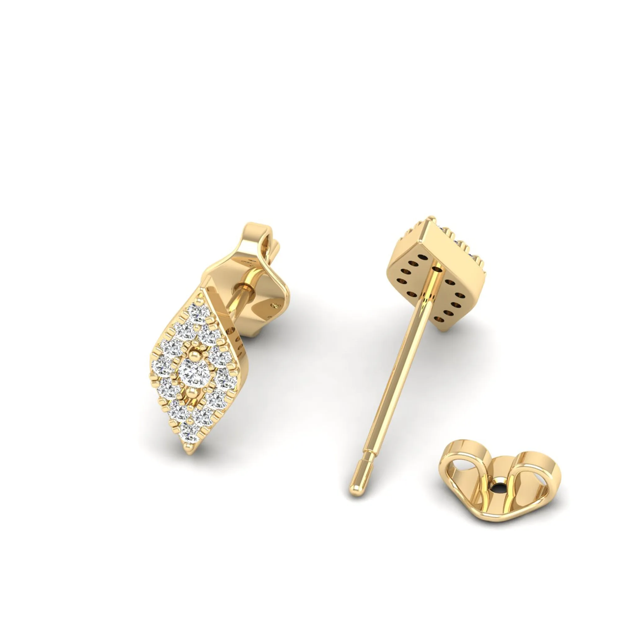 Kite-Shaped Diamond Stud Earrings