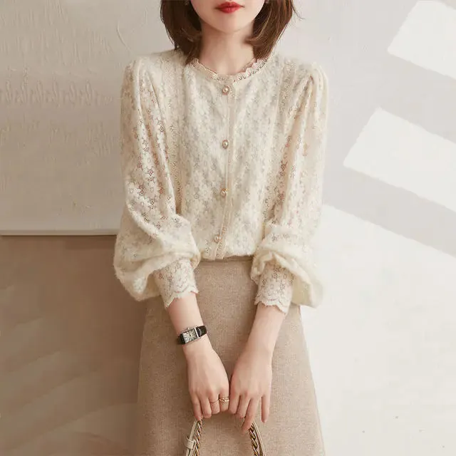 Klare – Sophisticated Women's Lace Blouse