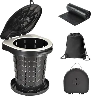 KPR Upgrade Retractable Portable Toilet Camping Toilet Lightweight and Height Adjustable Folding Travel Toilet Portable Potty for Adults Kids, Perfect for Travel,Camp,Car,Emergency Use