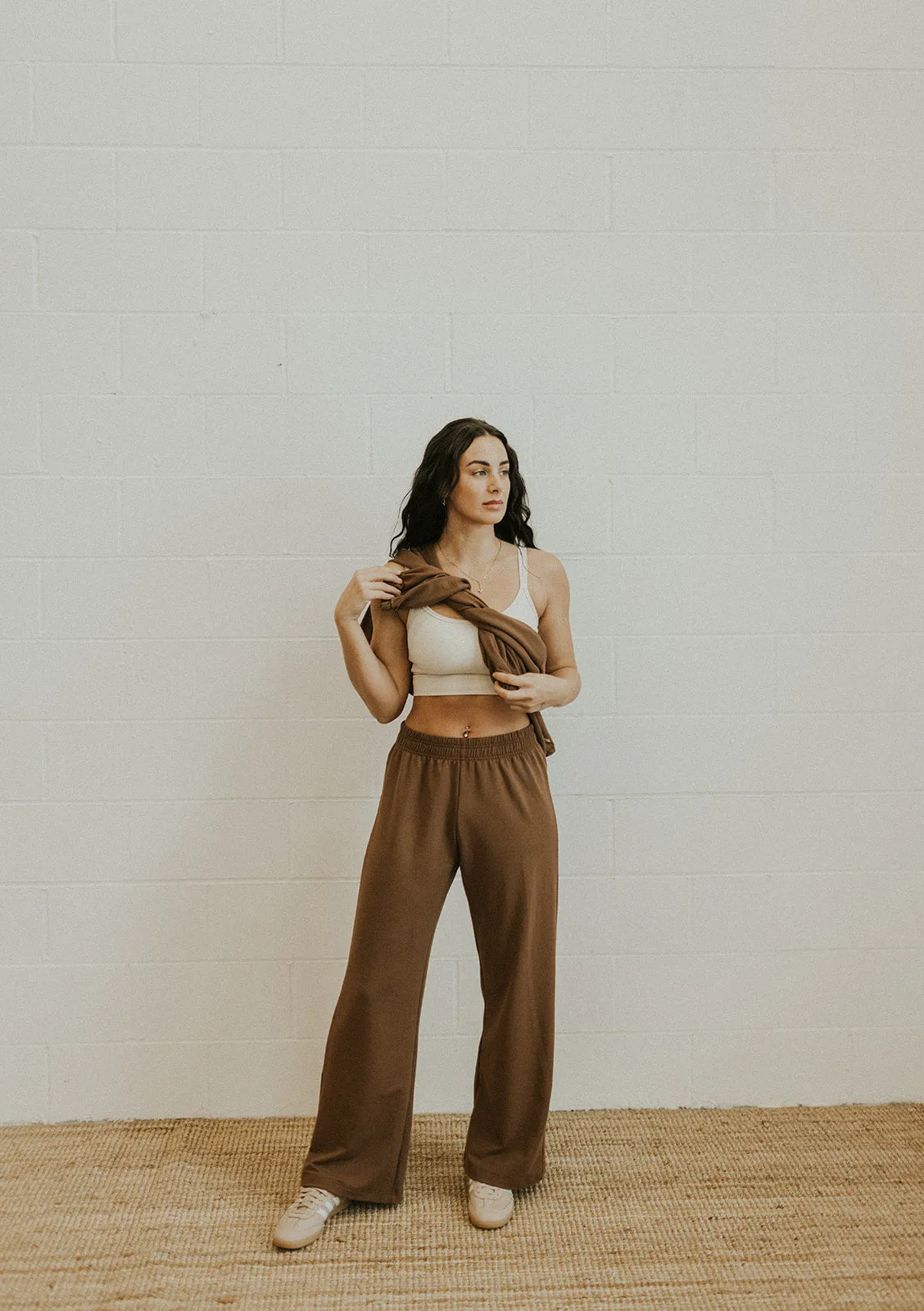 Ladies Terry Wide Leg Sweatpants