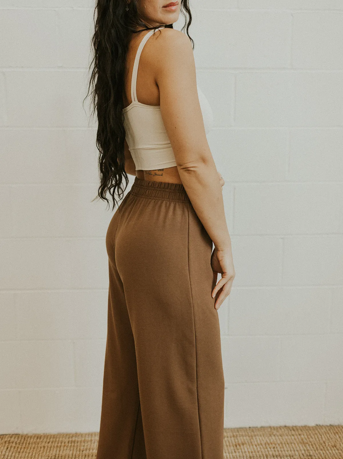 Ladies Terry Wide Leg Sweatpants