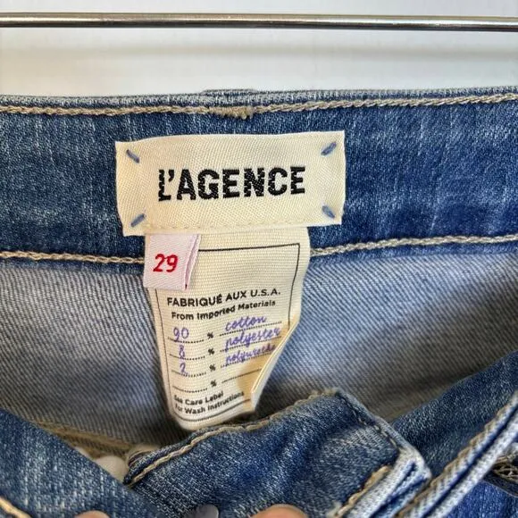 L'Agence Margot High Rise Skinny Jeans size 29 Syracuse Distressed