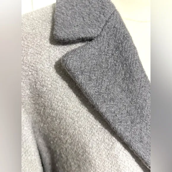 Laundry by Shelli Segal Long Wool Blend Coat Color Block Gray Size Large EUC