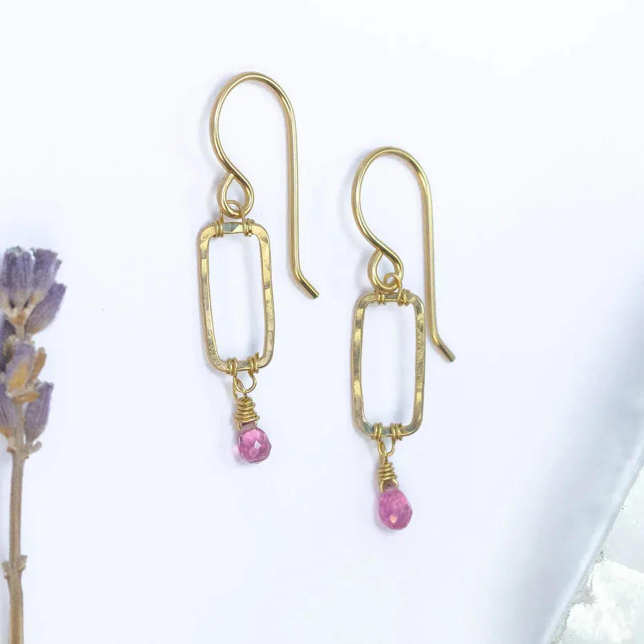 Laura J Pink Tourmaline Elegance Earrings