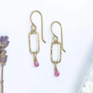 Laura J Pink Tourmaline Elegance Earrings