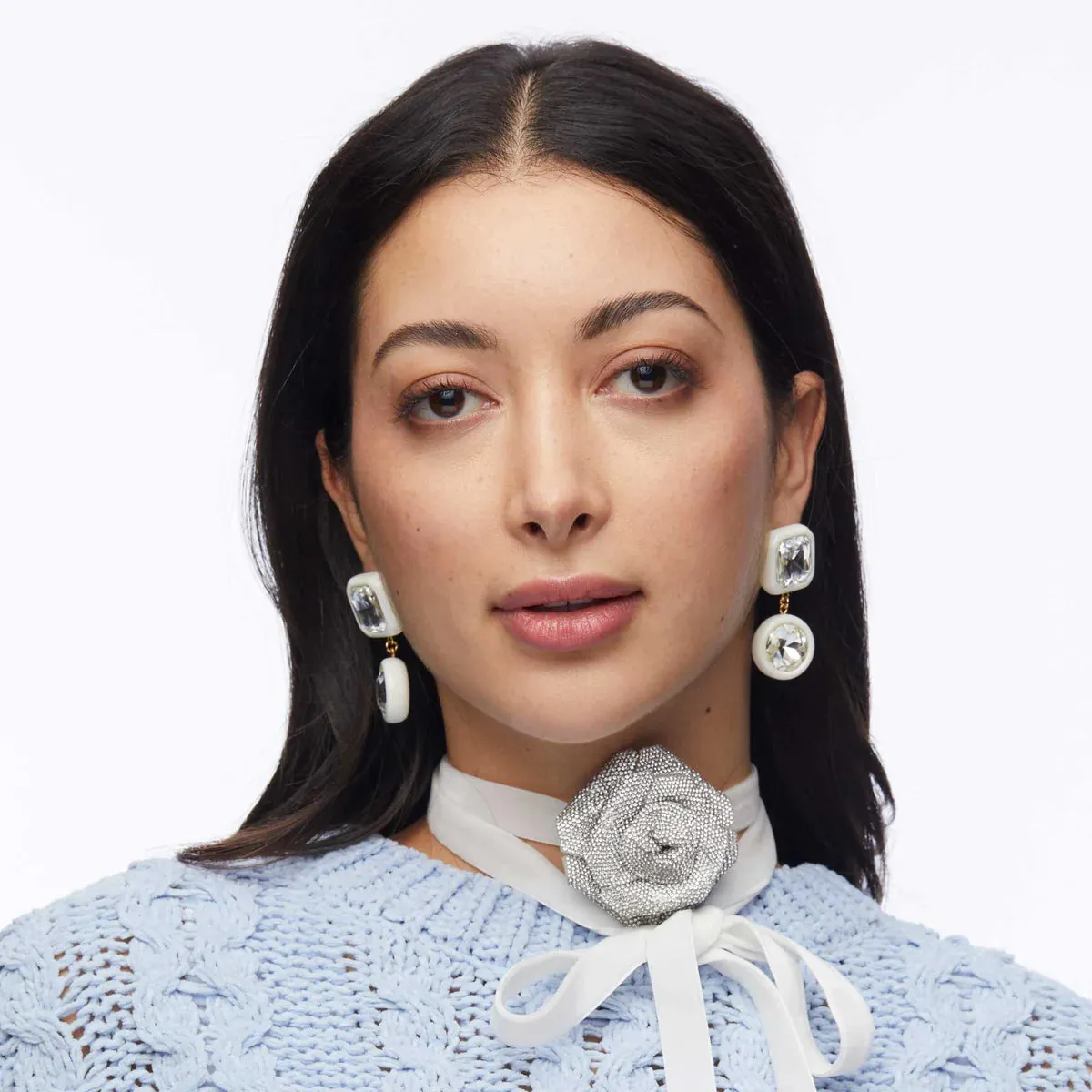 Lele Sadoughi Ivory Gem Drop Earrings
