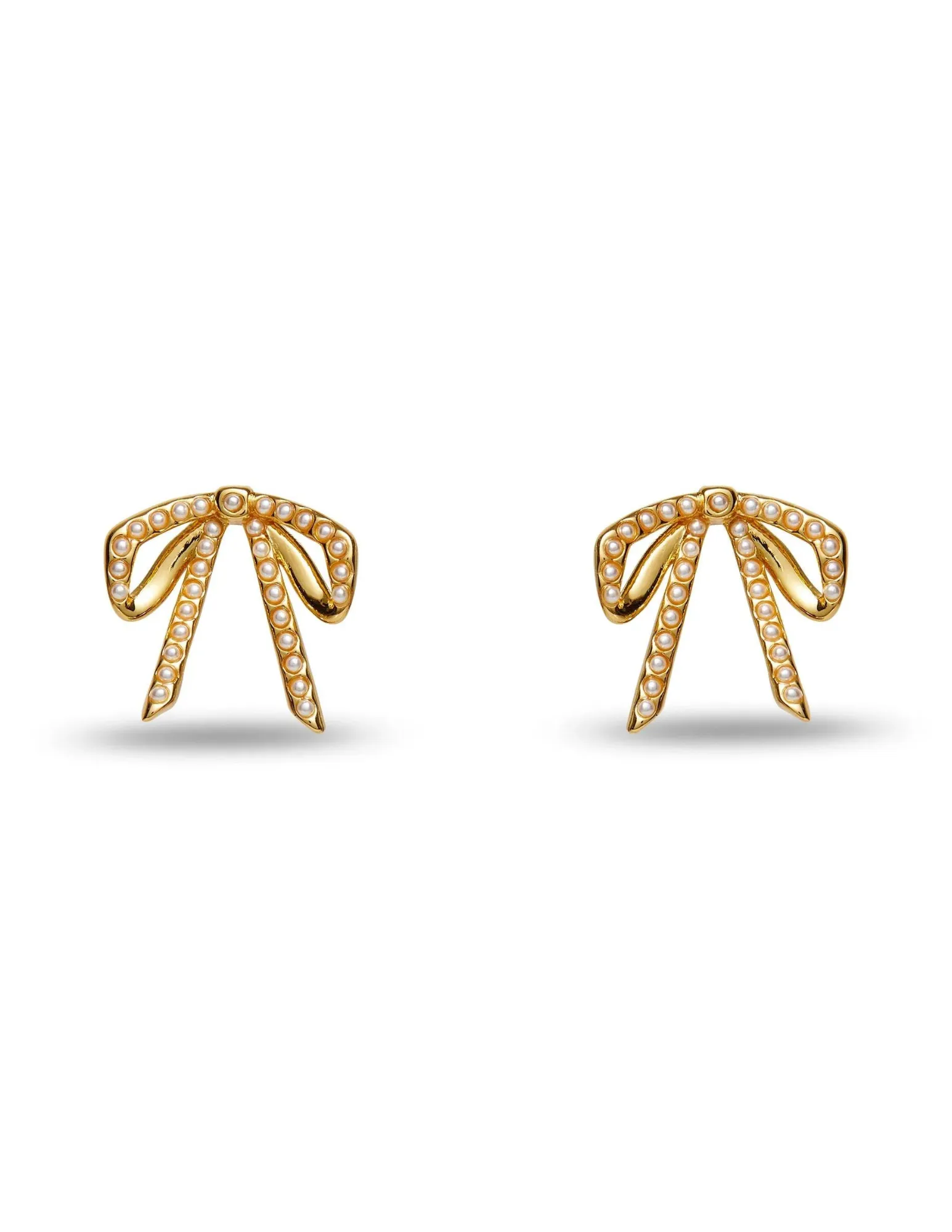 Lele Sadoughi Pearl Mini Bow Stud Earrings