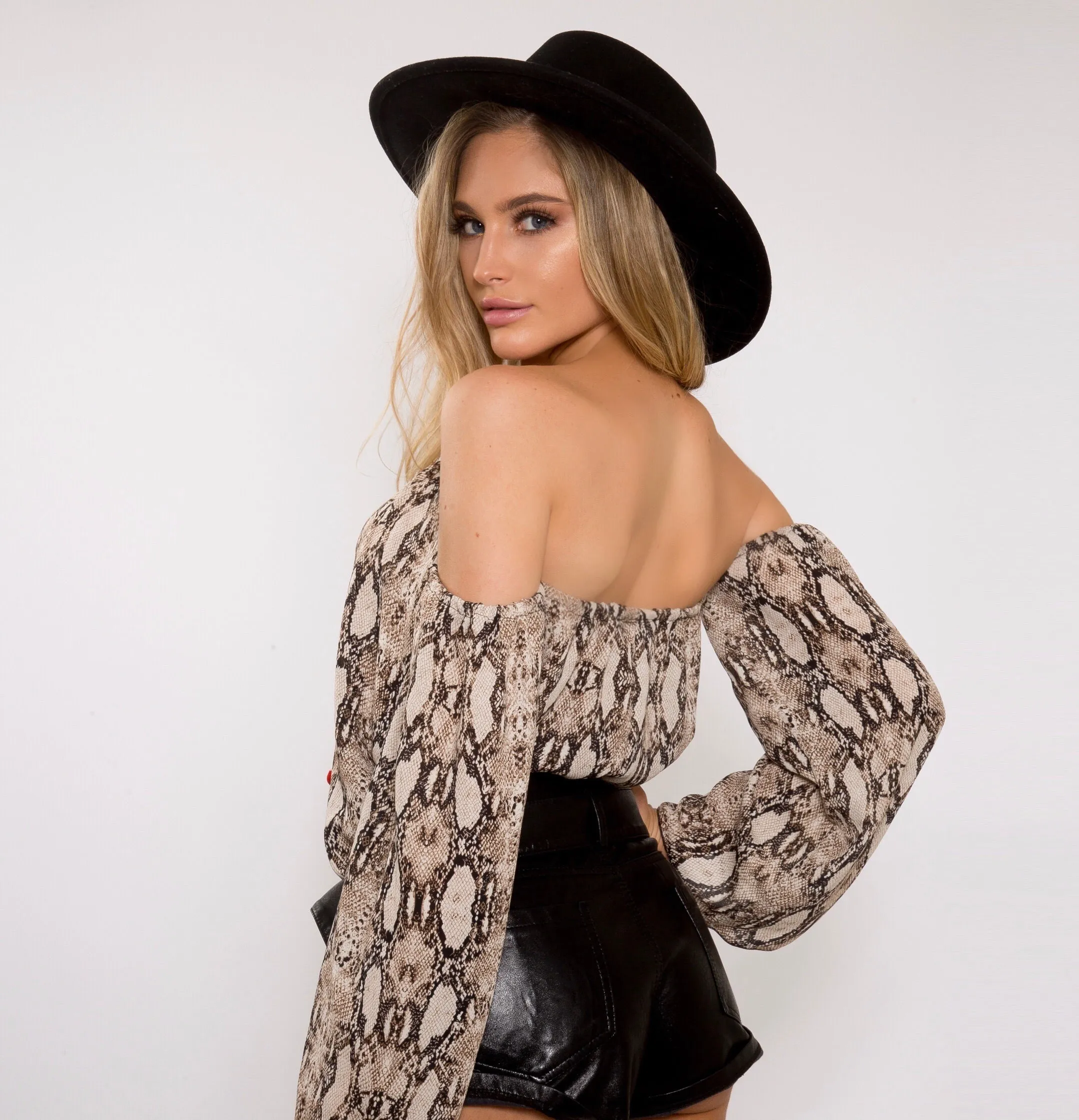 Let Me Snake You Out Cold Shoulder Top