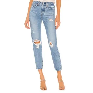 Levi's Wedgie Premium Denim Busted Knees Button Fly 100% Cotton Jeans Size 28