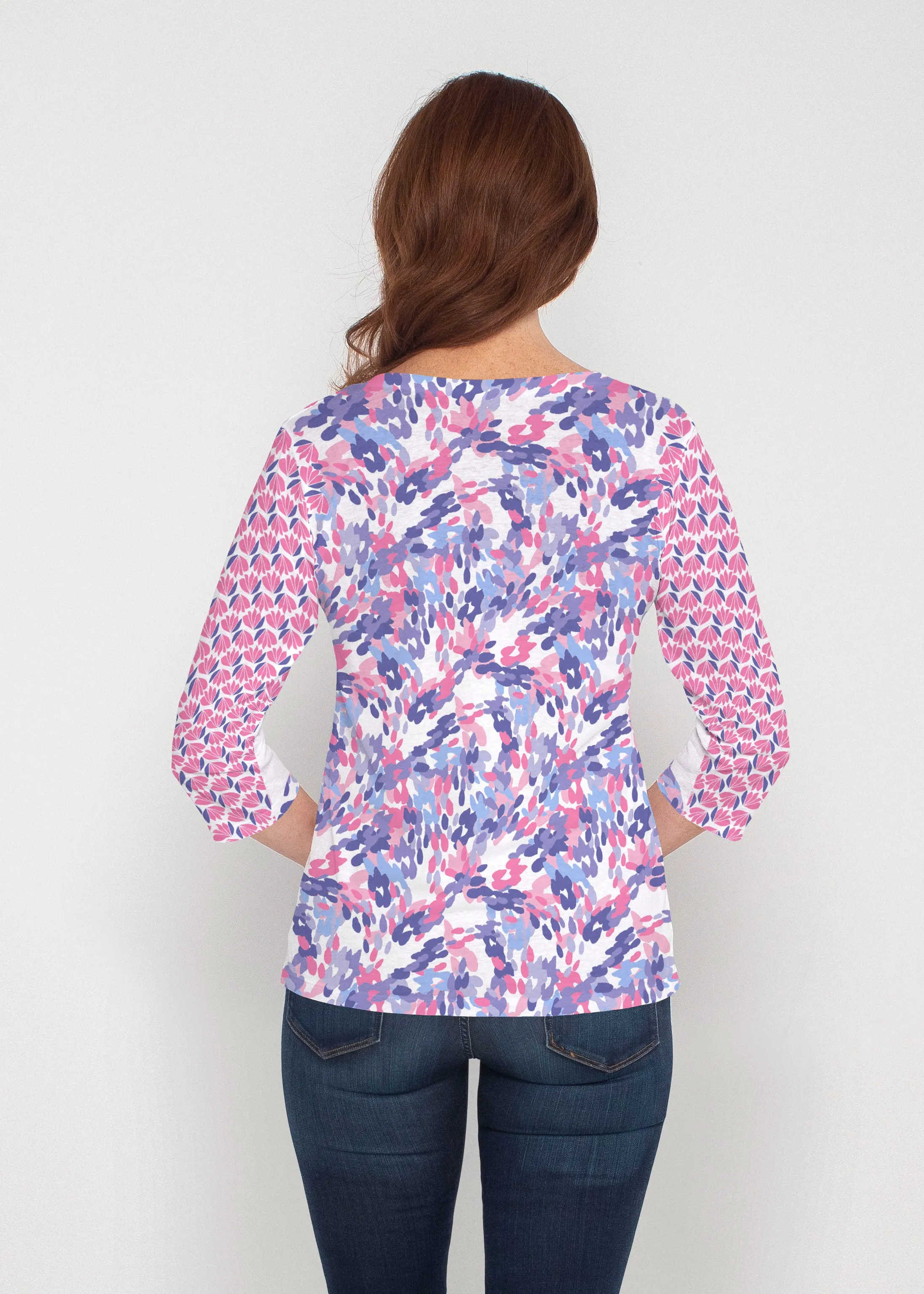 Lillypad Pink (10190) ~ Signature 3/4 Sleeve V-Neck Top