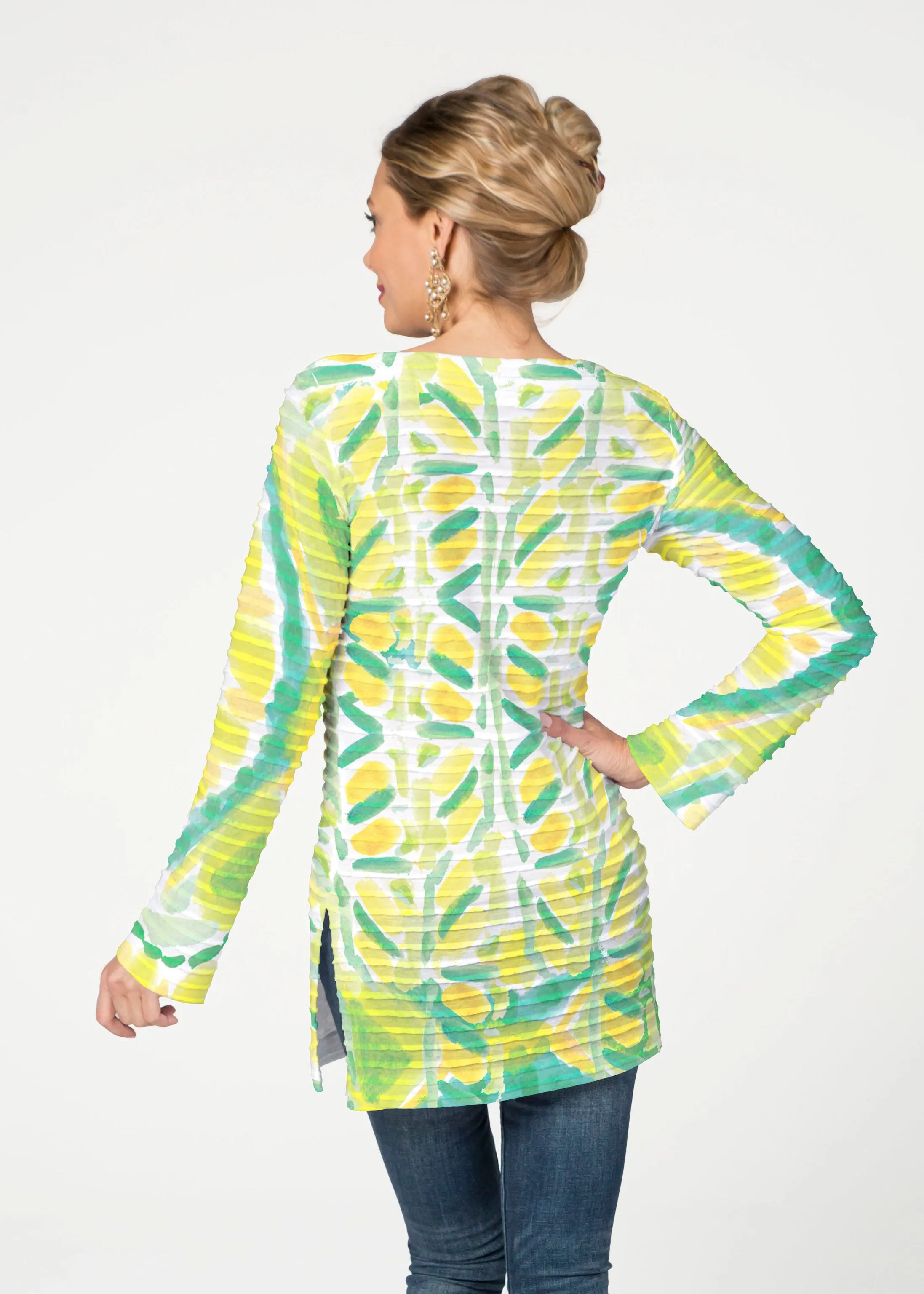 Limeade (17272) ~ Banded Boatneck Tunic