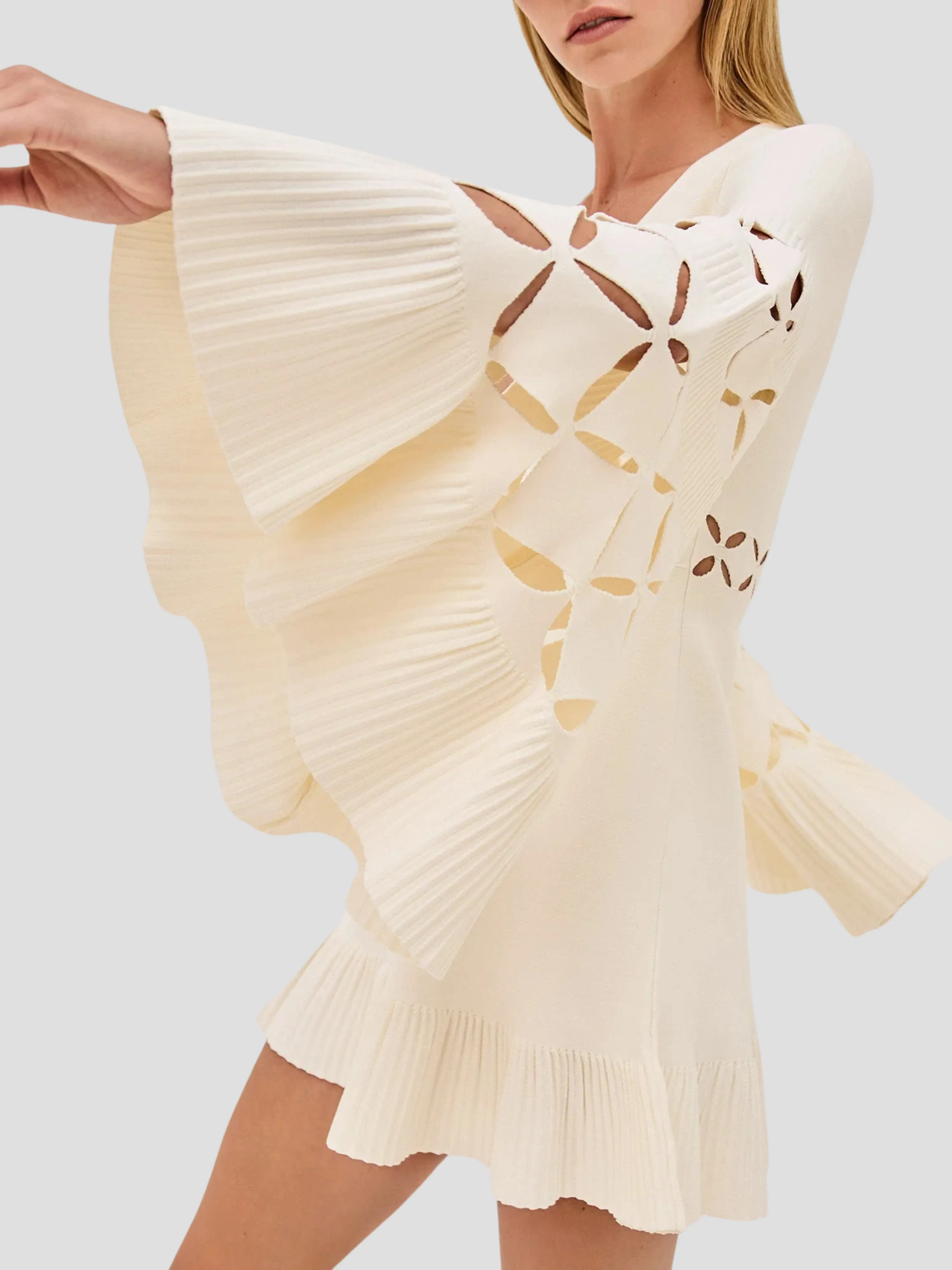 Linden Mini Dress in Off White