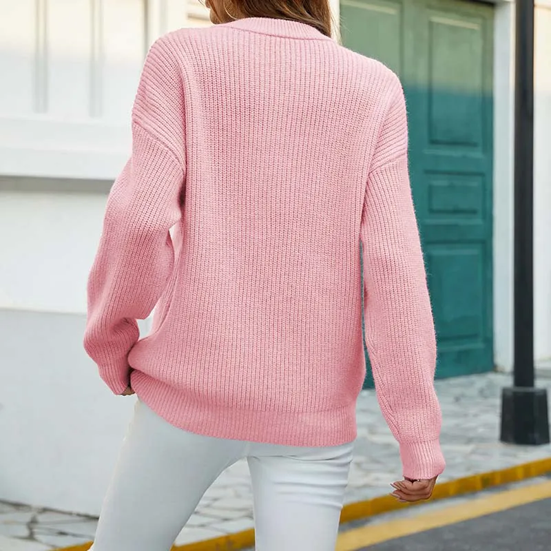 LOLA™ ELEGANT CABLE KNIT CASUAL PULLOVER