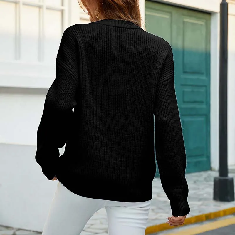 LOLA™ ELEGANT CABLE KNIT CASUAL PULLOVER