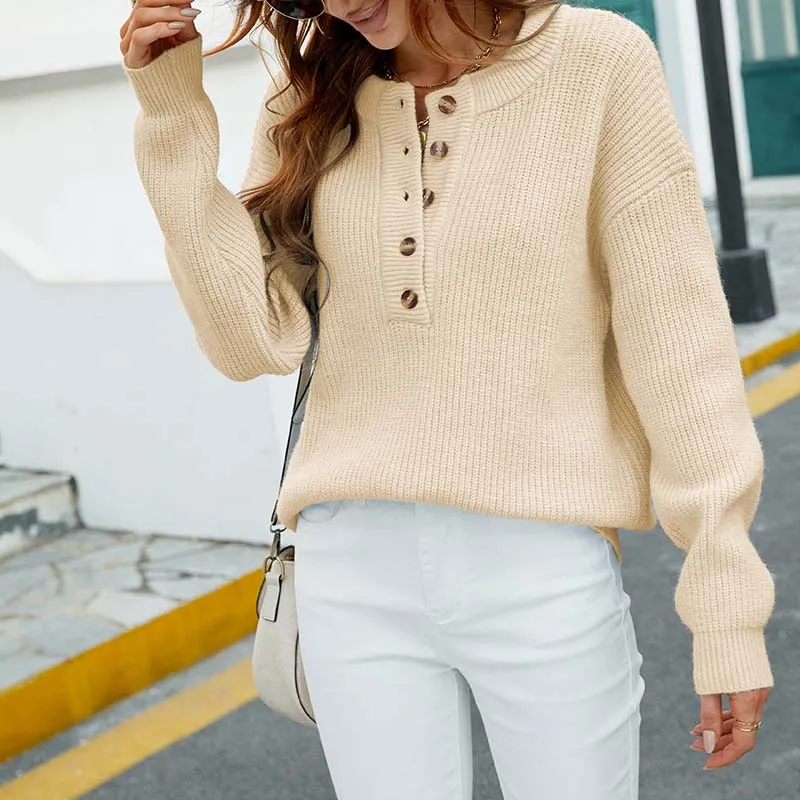 LOLA™ ELEGANT CABLE KNIT CASUAL PULLOVER