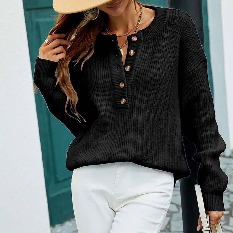 LOLA™ ELEGANT CABLE KNIT CASUAL PULLOVER