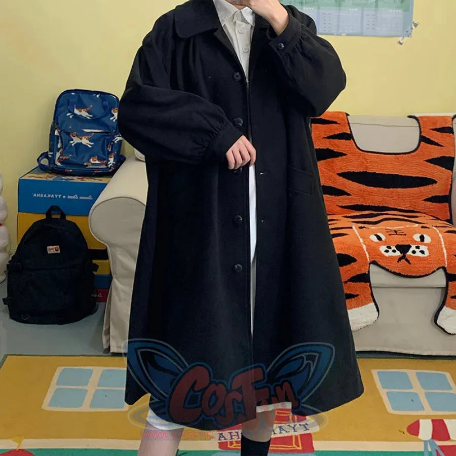 Long Retro JK Wool Coat Japanese Magic Girl's Winter Cotton Wool Coat