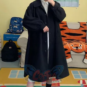 Long Retro JK Wool Coat Japanese Magic Girl's Winter Cotton Wool Coat