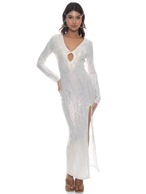 Long Sleeve Keyhole Cutout Dress