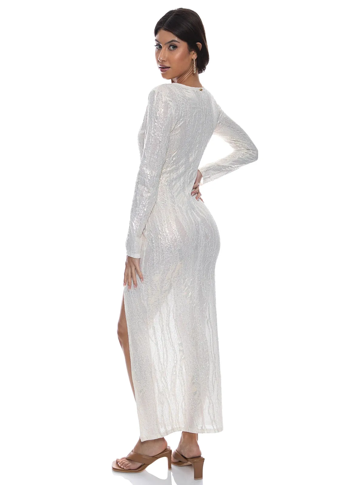 Long Sleeve Keyhole Cutout Dress
