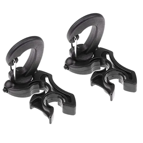 LOOM TREE® 2 Pieces Scuba Diving Double Bcd Hose Holder Retainer Support with Rotates & Folds Clip Black | Water Sports | Scuba & Snorkeling | Other Scuba & Snorkeling