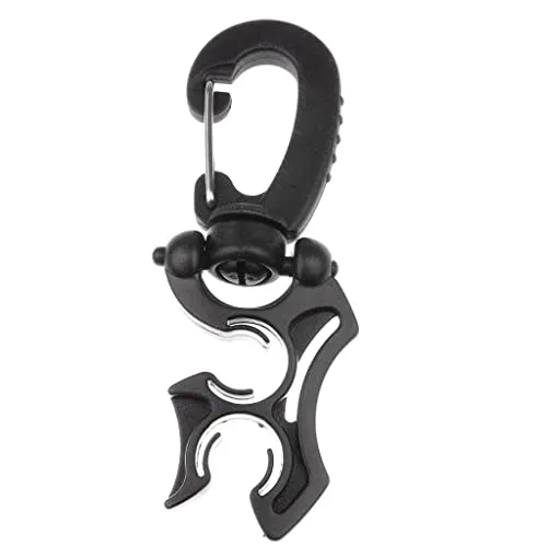 LOOM TREE® 2 Pieces Scuba Diving Double Bcd Hose Holder Retainer Support with Rotates & Folds Clip Black | Water Sports | Scuba & Snorkeling | Other Scuba & Snorkeling