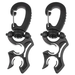 LOOM TREE® 2 Pieces Scuba Diving Double Bcd Hose Holder Retainer Support with Rotates & Folds Clip Black | Water Sports | Scuba & Snorkeling | Other Scuba & Snorkeling