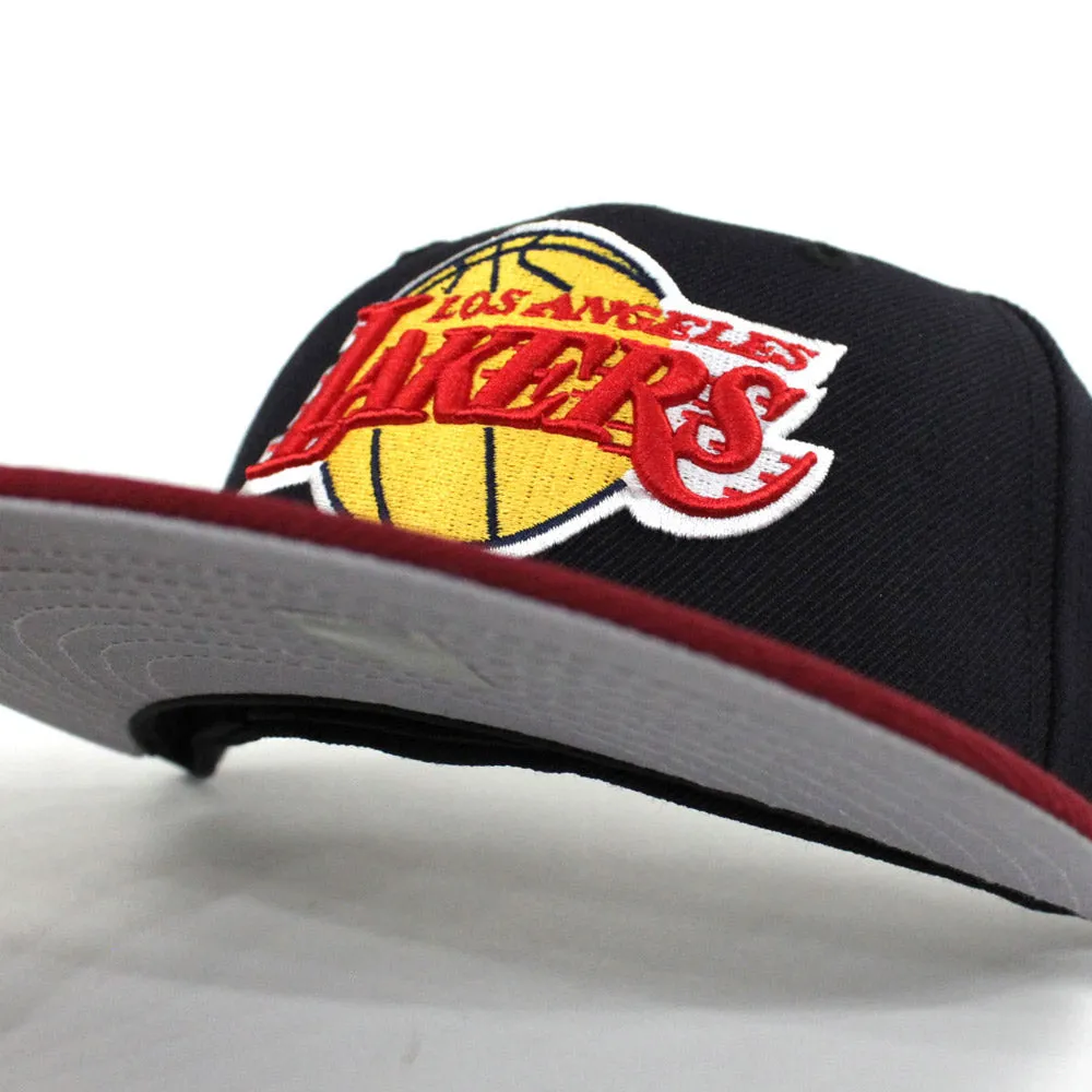 Los Angeles Lakers New Era 59Fifty Fitted Hat  Ver2 (Cleveland Cavaliers Color Gray Under Brim)