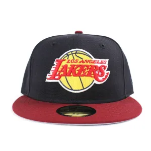 Los Angeles Lakers New Era 59Fifty Fitted Hat  Ver2 (Cleveland Cavaliers Color Gray Under Brim)
