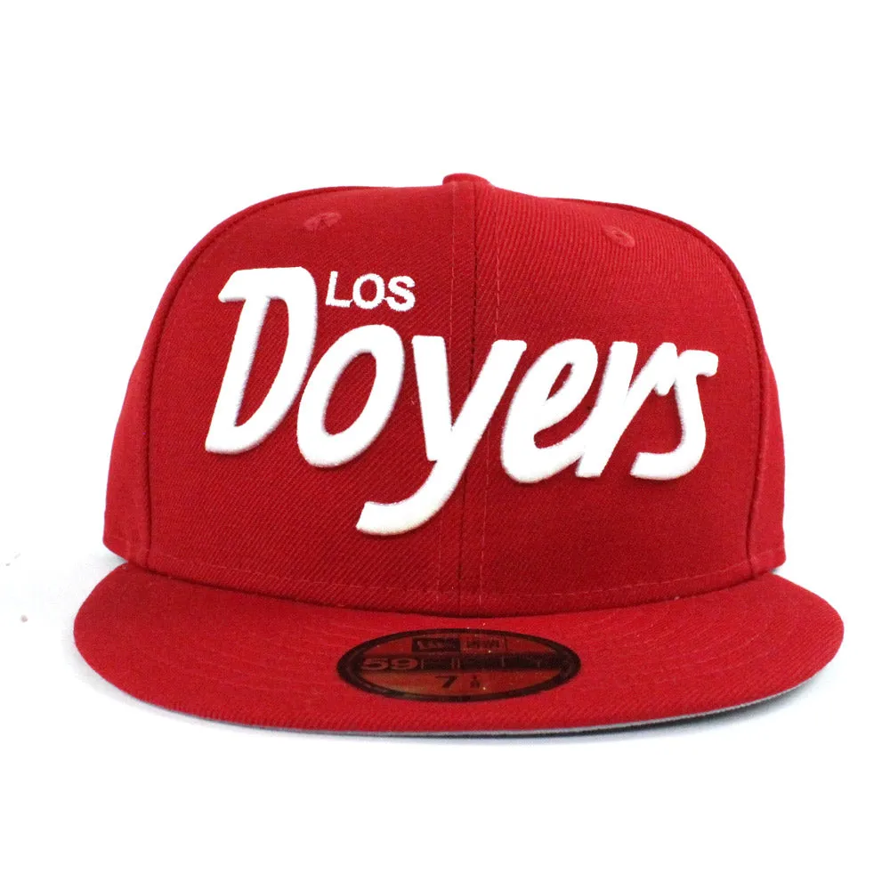 Los Doyers New Era 59Fifty Fitted Hat (Red Gray Under Brim)