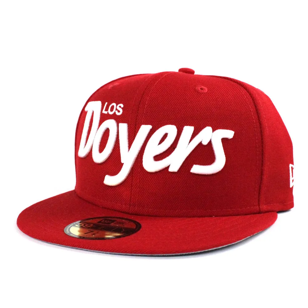 Los Doyers New Era 59Fifty Fitted Hat (Red Gray Under Brim)