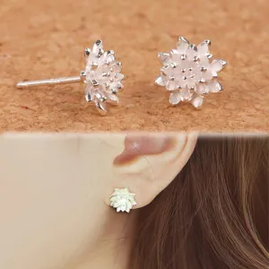 Lotus Flower Ear Stud Earrings