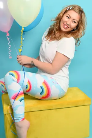 Love & Rainbows Sky Blue Active Leggings Regular Length