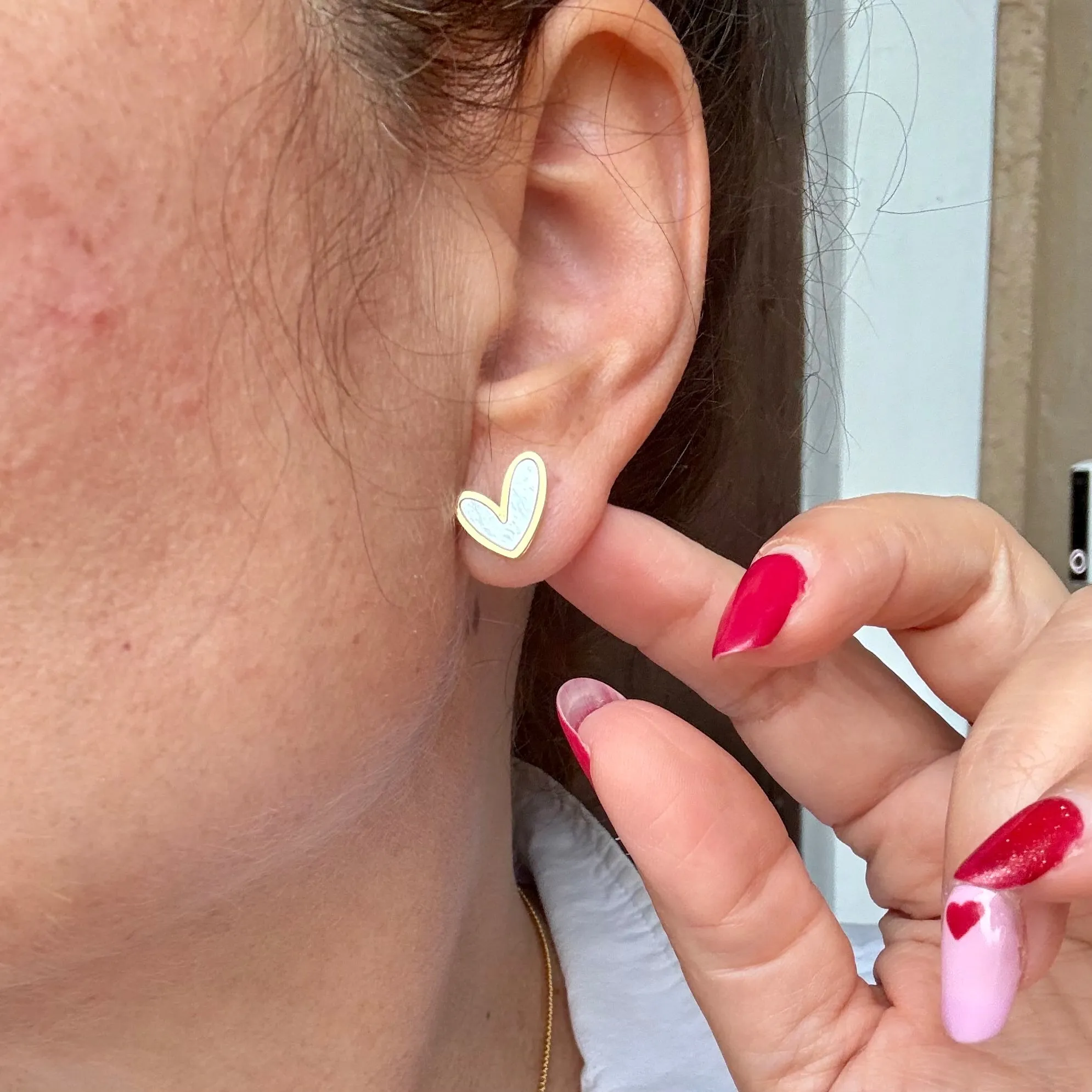Love Heart Shell Stud Earrings