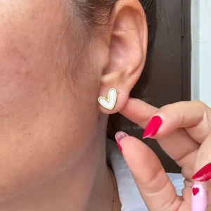 Love Heart Shell Stud Earrings