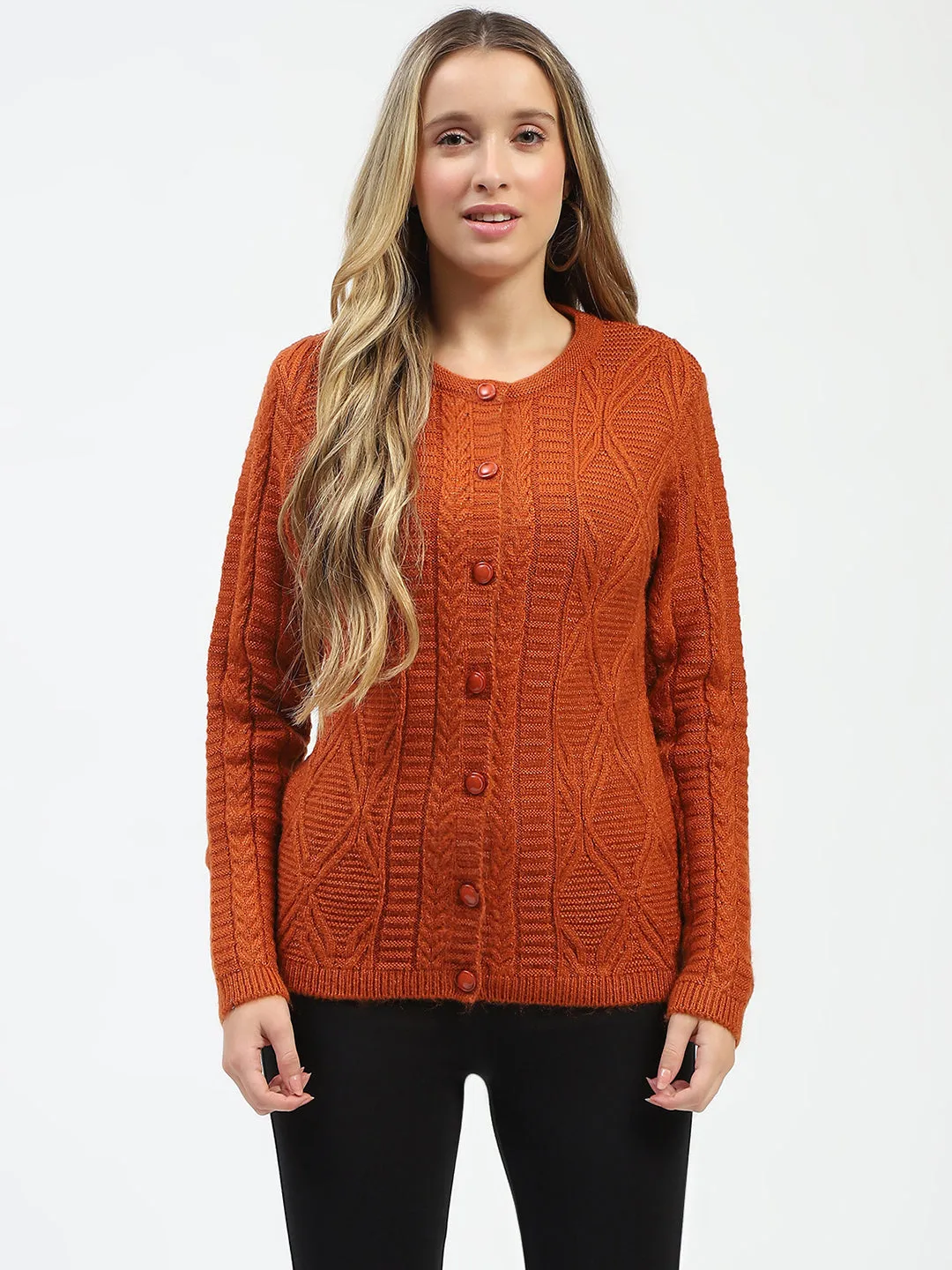 Madame Orange Buttoned Cardigan