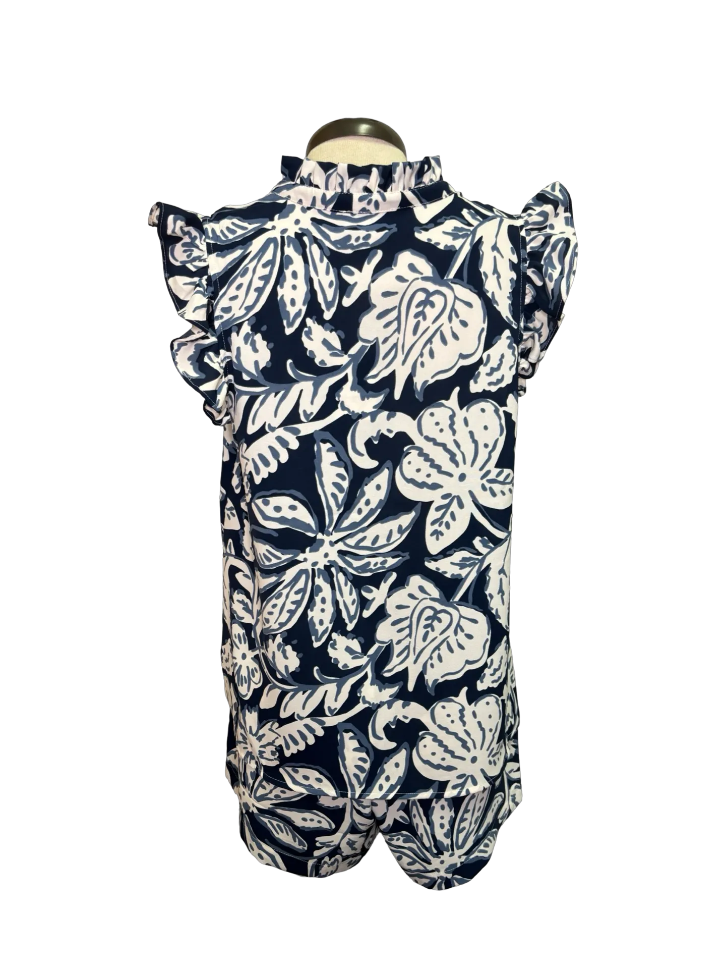 Marlo Printed Top Navy