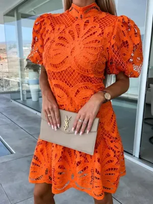 Marnie | Embroidery Puff Sleeves Dress