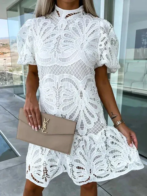 Marnie | Embroidery Puff Sleeves Dress
