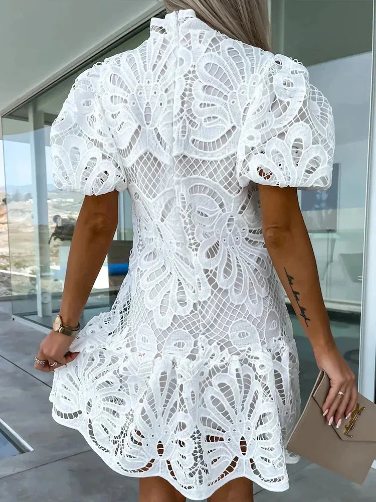 Marnie | Embroidery Puff Sleeves Dress