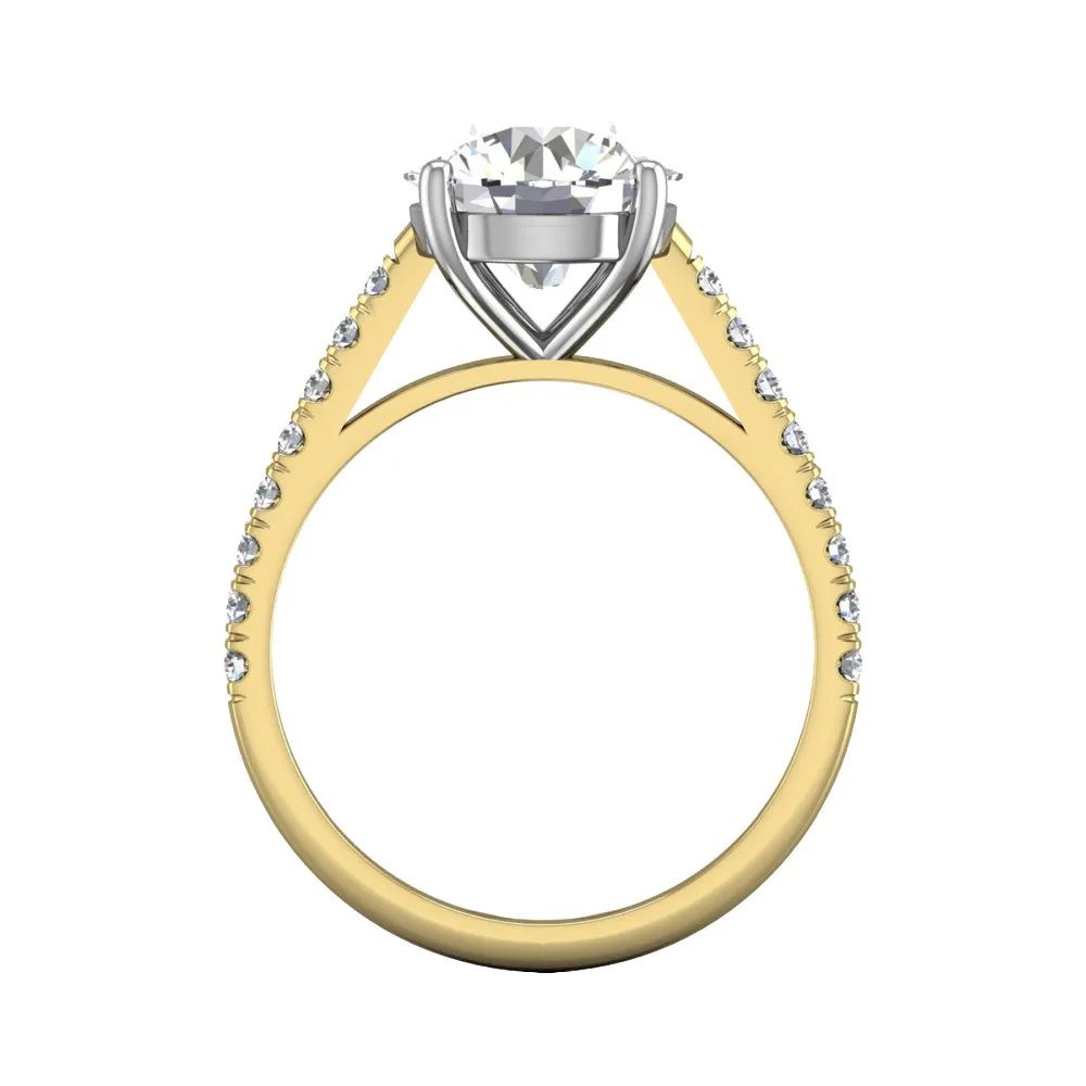 Martin Flyer Micropave Round Engagement Ring DERM18MYZPL-C-9.0RD