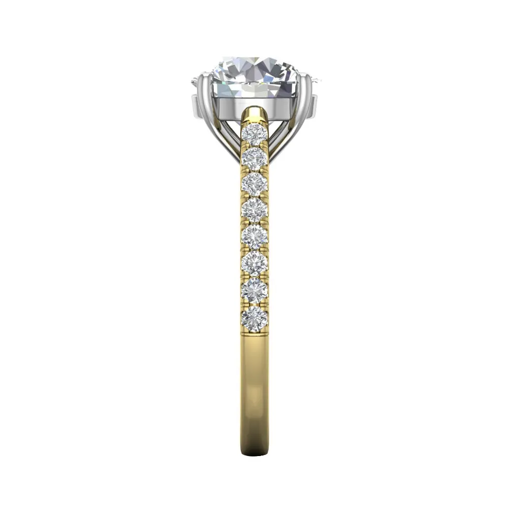 Martin Flyer Micropave Round Engagement Ring DERM18MYZPL-C-9.0RD