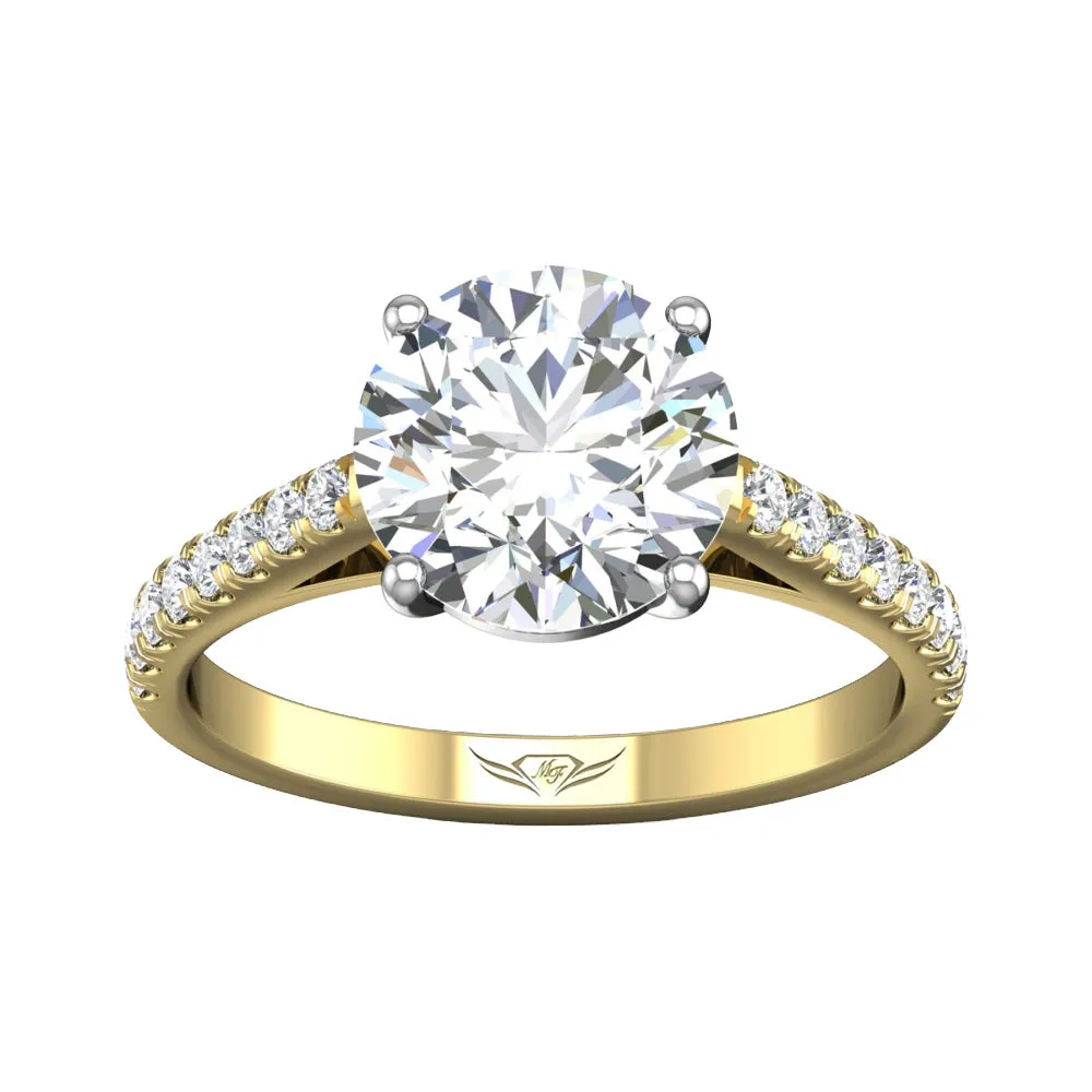 Martin Flyer Micropave Round Engagement Ring DERM18MYZPL-C-9.0RD