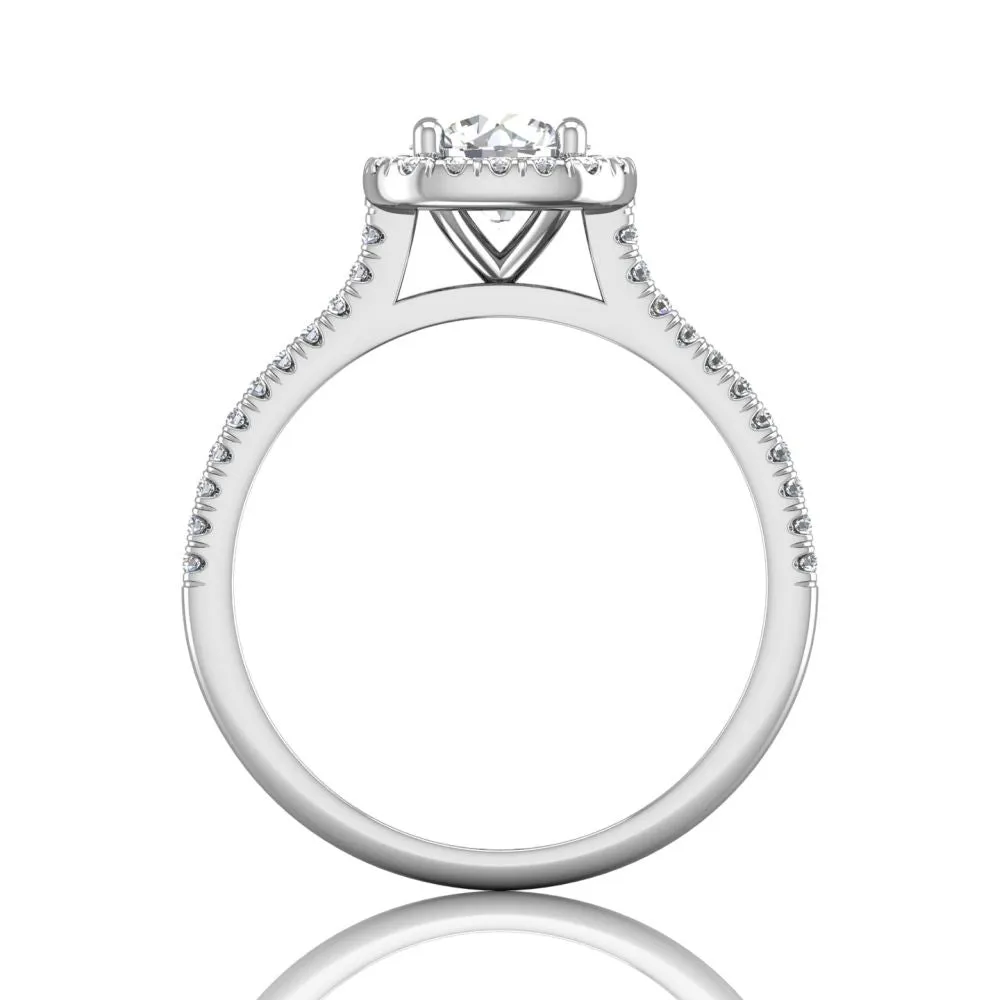 Martin Flyer Pave Halo Diamond Engagement Ring