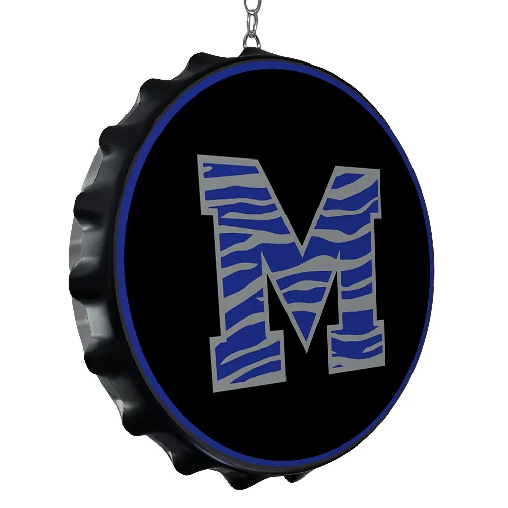 Memphis Tigers: Striped M - Bottle Cap Dangler