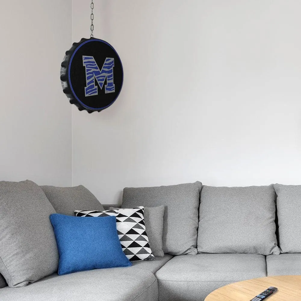 Memphis Tigers: Striped M - Bottle Cap Dangler